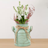 Maxbell Farmhouse Flower Planter Sturdy Bucket Container for Patios Balconies Party Green