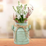 Maxbell Farmhouse Flower Planter Sturdy Bucket Container for Patios Balconies Party Green