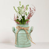 Maxbell Farmhouse Flower Planter Sturdy Bucket Container for Patios Balconies Party Green