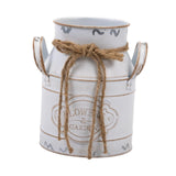 Maxbell Farmhouse Flower Planter Sturdy Bucket Container for Patios Balconies Party White