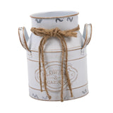 Maxbell Farmhouse Flower Planter Sturdy Bucket Container for Patios Balconies Party White