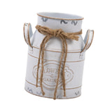 Maxbell Farmhouse Flower Planter Sturdy Bucket Container for Patios Balconies Party White
