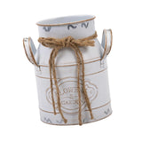Maxbell Farmhouse Flower Planter Sturdy Bucket Container for Patios Balconies Party White