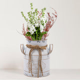 Maxbell Farmhouse Flower Planter Sturdy Bucket Container for Patios Balconies Party White
