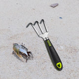 Maxbell Garden Hand Rake Stainless Steel Handheld Gardening Tool for Yard Beach Lawn 3 Tine
