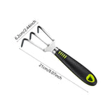 Maxbell Garden Hand Rake Stainless Steel Handheld Gardening Tool for Yard Beach Lawn 3 Tine
