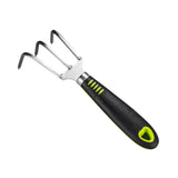 Maxbell Garden Hand Rake Stainless Steel Handheld Gardening Tool for Yard Beach Lawn 3 Tine