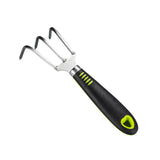 Maxbell Garden Hand Rake Stainless Steel Handheld Gardening Tool for Yard Beach Lawn 3 Tine