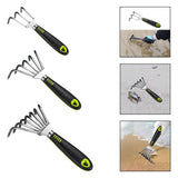 Maxbell Garden Hand Rake Stainless Steel Handheld Gardening Tool for Yard Beach Lawn 3 Tine