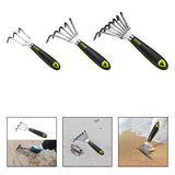 Maxbell Garden Hand Rake Stainless Steel Handheld Gardening Tool for Yard Beach Lawn 3 Tine