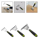Maxbell Garden Hand Rake Stainless Steel Handheld Gardening Tool for Yard Beach Lawn 3 Tine