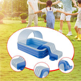 Maxbell Inflatable Pool Slide Inflatable Play Center for yard blue and White