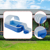 Maxbell Inflatable Pool Slide Inflatable Play Center for yard blue and White