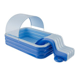 Maxbell Inflatable Pool Slide Inflatable Play Center for yard blue and White