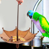 Maxbell Umbrella Shaped Bird Feeder Hanging Iron Decor for Outdoor Courtyard Outside