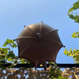 Maxbell Umbrella Shaped Bird Feeder Hanging Iron Decor for Outdoor Courtyard Outside