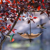 Maxbell Umbrella Shaped Bird Feeder Hanging Iron Decor for Outdoor Courtyard Outside