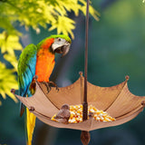 Maxbell Umbrella Shaped Bird Feeder Hanging Iron Decor for Outdoor Courtyard Outside