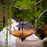 Maxbell Umbrella Shaped Bird Feeder Hanging Iron Decor for Outdoor Courtyard Outside