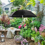 Maxbell Outdoor Plant Umbrella Sun Protector for Potted Plants, Patio Flowers, Yard Black