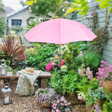 Maxbell Outdoor Plant Umbrella Sun Protector for Potted Plants, Patio Flowers, Yard Pink