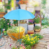 Maxbell Outdoor Plant Umbrella Sun Protector for Potted Plants, Patio Flowers, Yard Blue