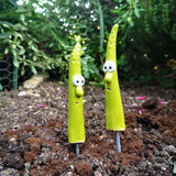 Maxbell 2 Pieces Garden Stakes Plant Art Rustic Ornaments for Park Outside Black Glasses
