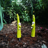 Maxbell 2 Pieces Garden Stakes Plant Art Rustic Ornaments for Park Outside Black Glasses