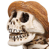 Maxbell Fishing Skeleton Statue Resin Mini Skeleton Statue for Halloween Home Garden