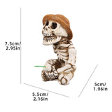 Maxbell Fishing Skeleton Statue Resin Mini Skeleton Statue for Halloween Home Garden