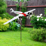 Maxbell Airplane Wind Spinner Modern Collection Metal for Home Yard Outdoor
