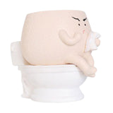 Maxbell Cute Face Head Flower Pot Resin Bathroom Gift for Outdoor Plants Yard Office