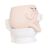 Maxbell Cute Face Head Flower Pot Resin Bathroom Gift for Outdoor Plants Yard Office