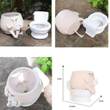 Maxbell Cute Face Head Flower Pot Resin Bathroom Gift for Outdoor Plants Yard Office
