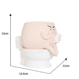 Maxbell Cute Face Head Flower Pot Resin Bathroom Gift for Outdoor Plants Yard Office