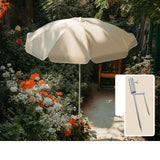 Maxbell Small Patio Umbrella 5.6ft Heavy Duty Portable Market Umbrella for Park Lawn beige