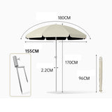 Maxbell Small Patio Umbrella 5.6ft Heavy Duty Portable Market Umbrella for Park Lawn beige