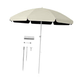 Maxbell Small Patio Umbrella 5.6ft Heavy Duty Portable Market Umbrella for Park Lawn beige