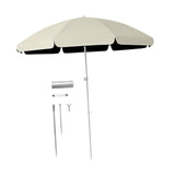 Maxbell Small Patio Umbrella 5.6ft Heavy Duty Portable Market Umbrella for Park Lawn beige