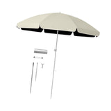 Maxbell Small Patio Umbrella 5.6ft Heavy Duty Portable Market Umbrella for Park Lawn beige