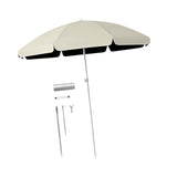 Maxbell Small Patio Umbrella 5.6ft Heavy Duty Portable Market Umbrella for Park Lawn beige