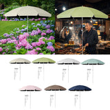 Maxbell Small Patio Umbrella 5.6ft Heavy Duty Portable Market Umbrella for Park Lawn beige