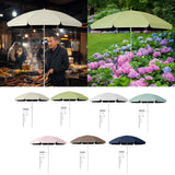 Maxbell Small Patio Umbrella 5.6ft Heavy Duty Portable Market Umbrella for Park Lawn beige