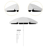Maxbell Small Patio Umbrella 5.6ft Heavy Duty Portable Market Umbrella for Park Lawn white