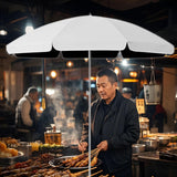 Maxbell Small Patio Umbrella 5.6ft Heavy Duty Portable Market Umbrella for Park Lawn white