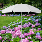 Maxbell Small Patio Umbrella 5.6ft Heavy Duty Portable Market Umbrella for Park Lawn white