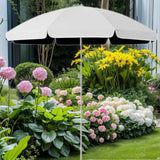 Maxbell Small Patio Umbrella 5.6ft Heavy Duty Portable Market Umbrella for Park Lawn white