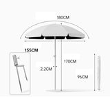 Maxbell Small Patio Umbrella 5.6ft Heavy Duty Portable Market Umbrella for Park Lawn white
