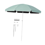 Maxbell Small Patio Umbrella 5.6ft Heavy Duty Portable Market Umbrella for Park Lawn cyan