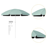 Maxbell Small Patio Umbrella 5.6ft Heavy Duty Portable Market Umbrella for Park Lawn cyan